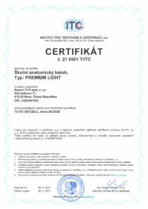 Certifikát Premium light oxybag